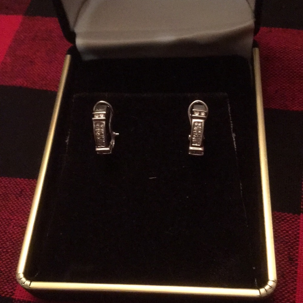 Gorgeous 14K white gold earrings with diamonds